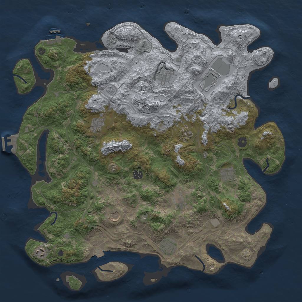 Rust Map: Procedural Map, Size: 4500, Seed: 4564653, 19 Monuments