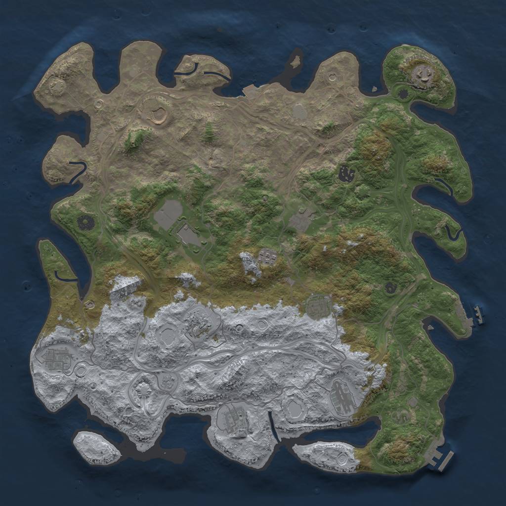 Rust Map: Procedural Map, Size: 4500, Seed: 1879156649, 19 Monuments