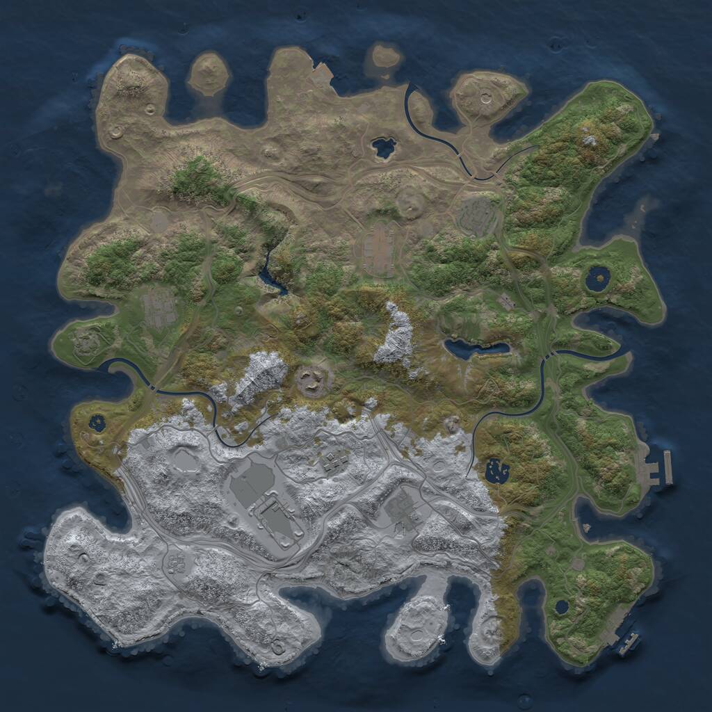 Rust Map: Procedural Map, Size: 4250, Seed: 186219120, 14 Monuments