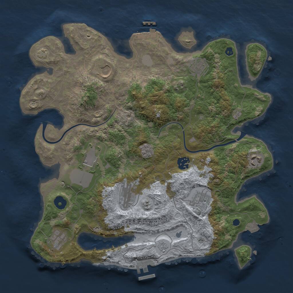 Rust Map: Procedural Map, Size: 3500, Seed: 19997534, 15 Monuments