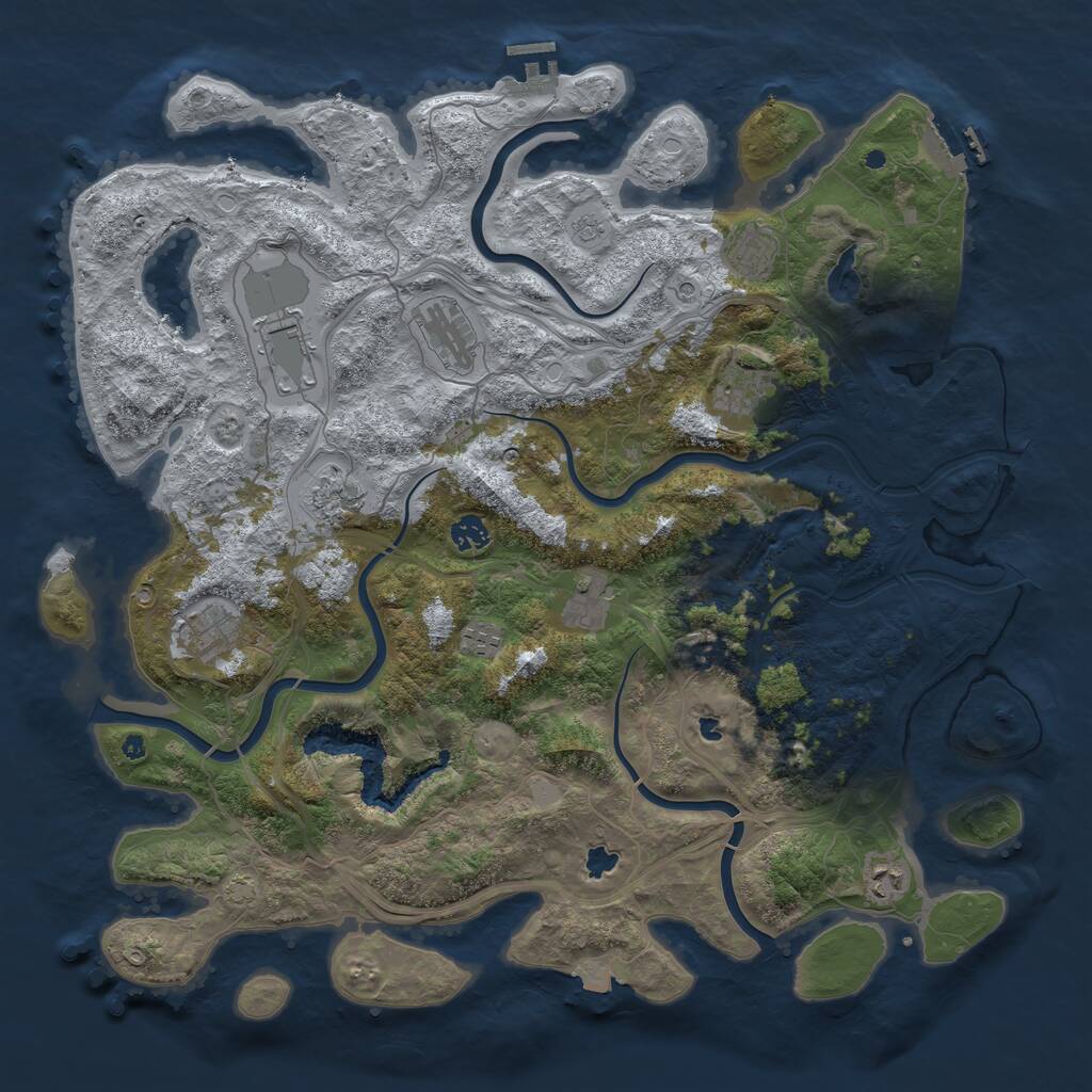 Rust Map: Procedural Map, Size: 4500, Seed: 1316779664, 16 Monuments