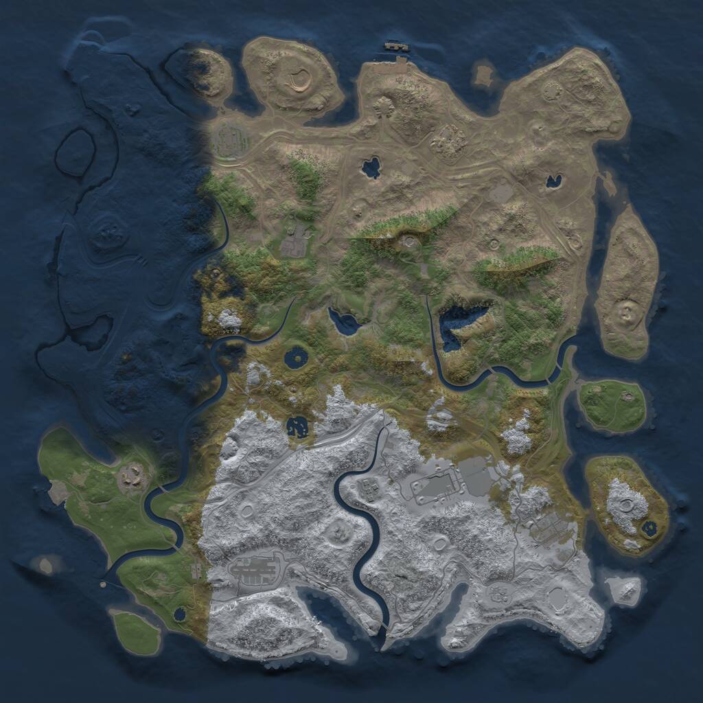 Rust Map: Procedural Map, Size: 4675, Seed: 7012023, 16 Monuments