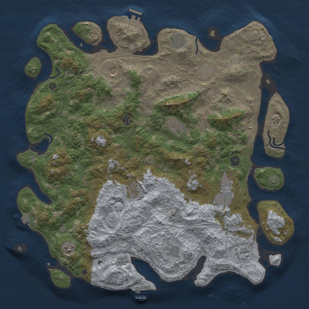 Rust Map: Procedural Map, Size: 4675, Seed: 7012023, 19 Monuments