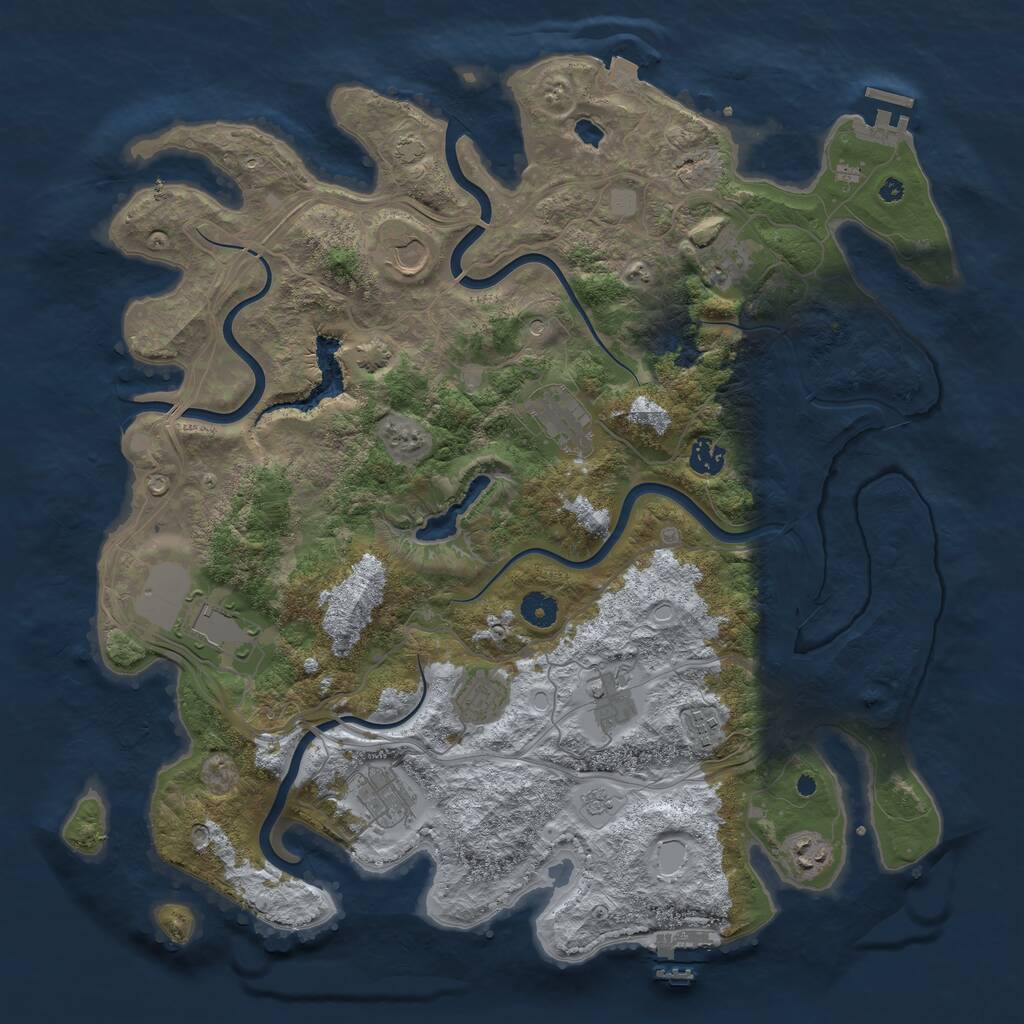 Rust Map: Procedural Map, Size: 4250, Seed: 239177027, 16 Monuments