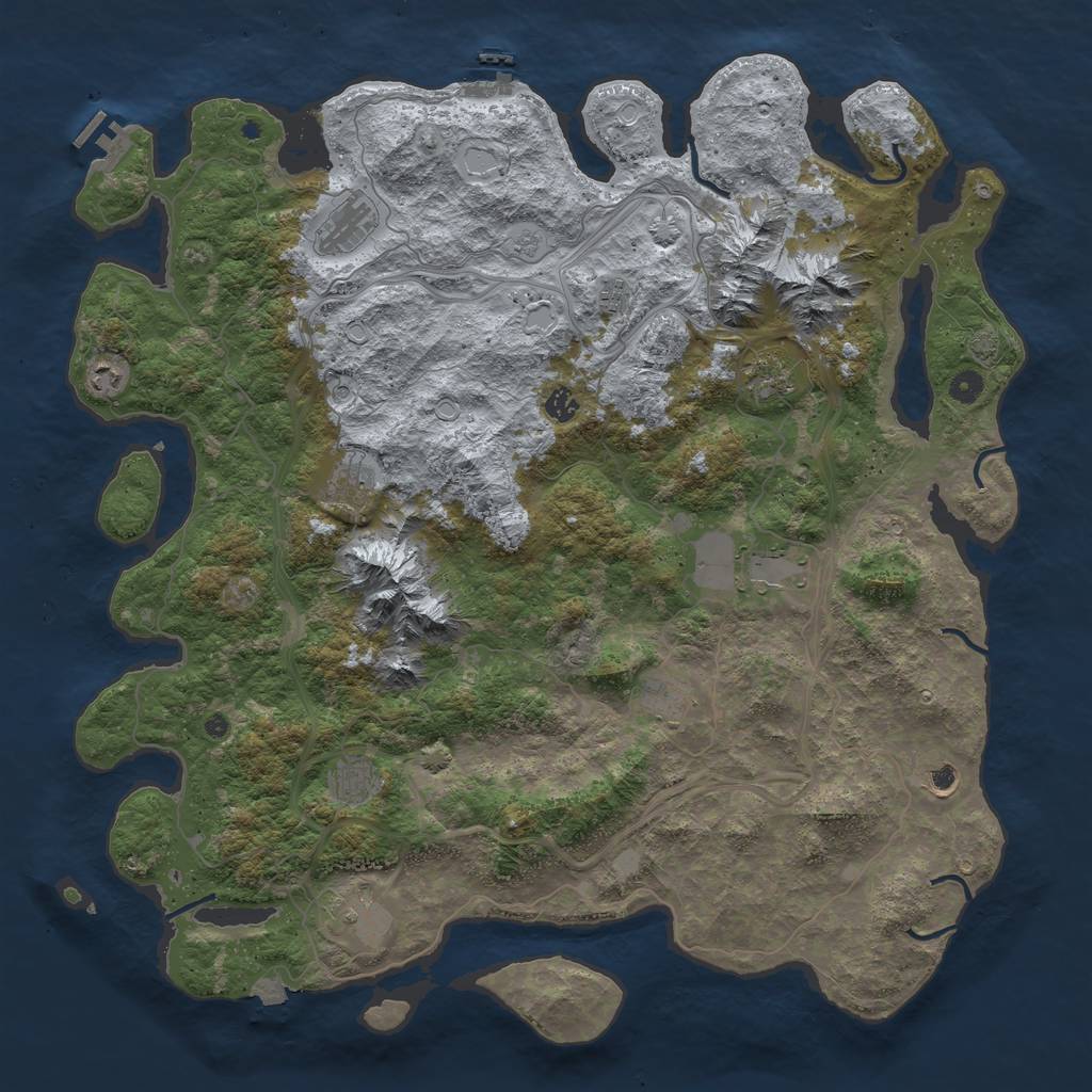 Rust Map: Procedural Map, Size: 5000, Seed: 5838575, 19 Monuments