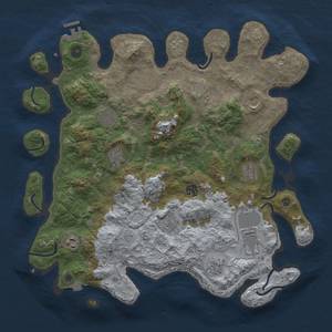 Thumbnail Rust Map: Procedural Map, Size: 4089, Seed: 2128222058, 18 Monuments