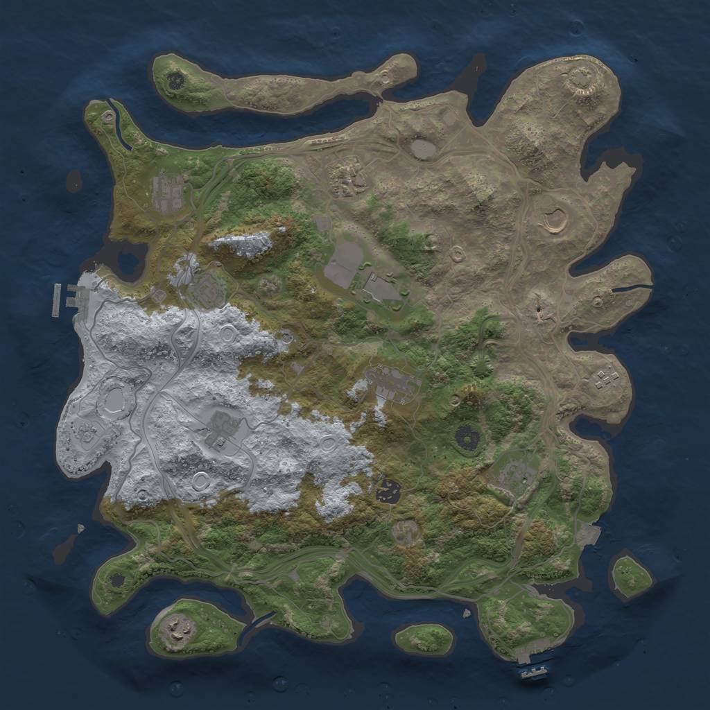 Rust Map: Procedural Map, Size: 4250, Seed: 729179941, 19 Monuments