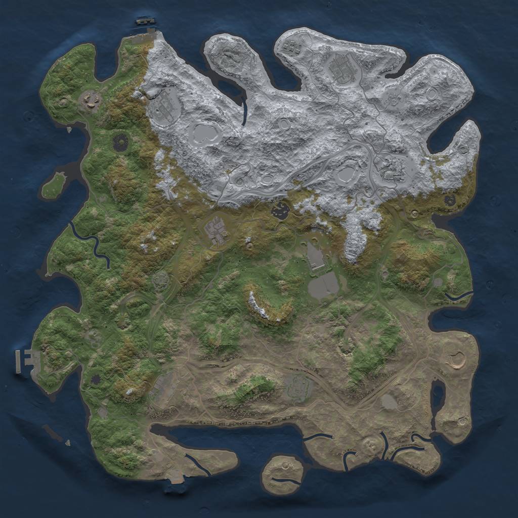 Rust Map: Procedural Map, Size: 4500, Seed: 988114748, 19 Monuments