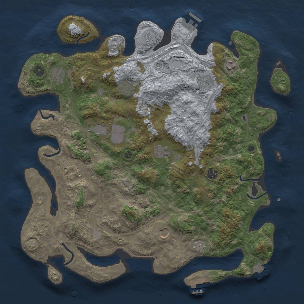 Rust Map: Procedural Map, Size: 4250, Seed: 1721533769, 18 Monuments