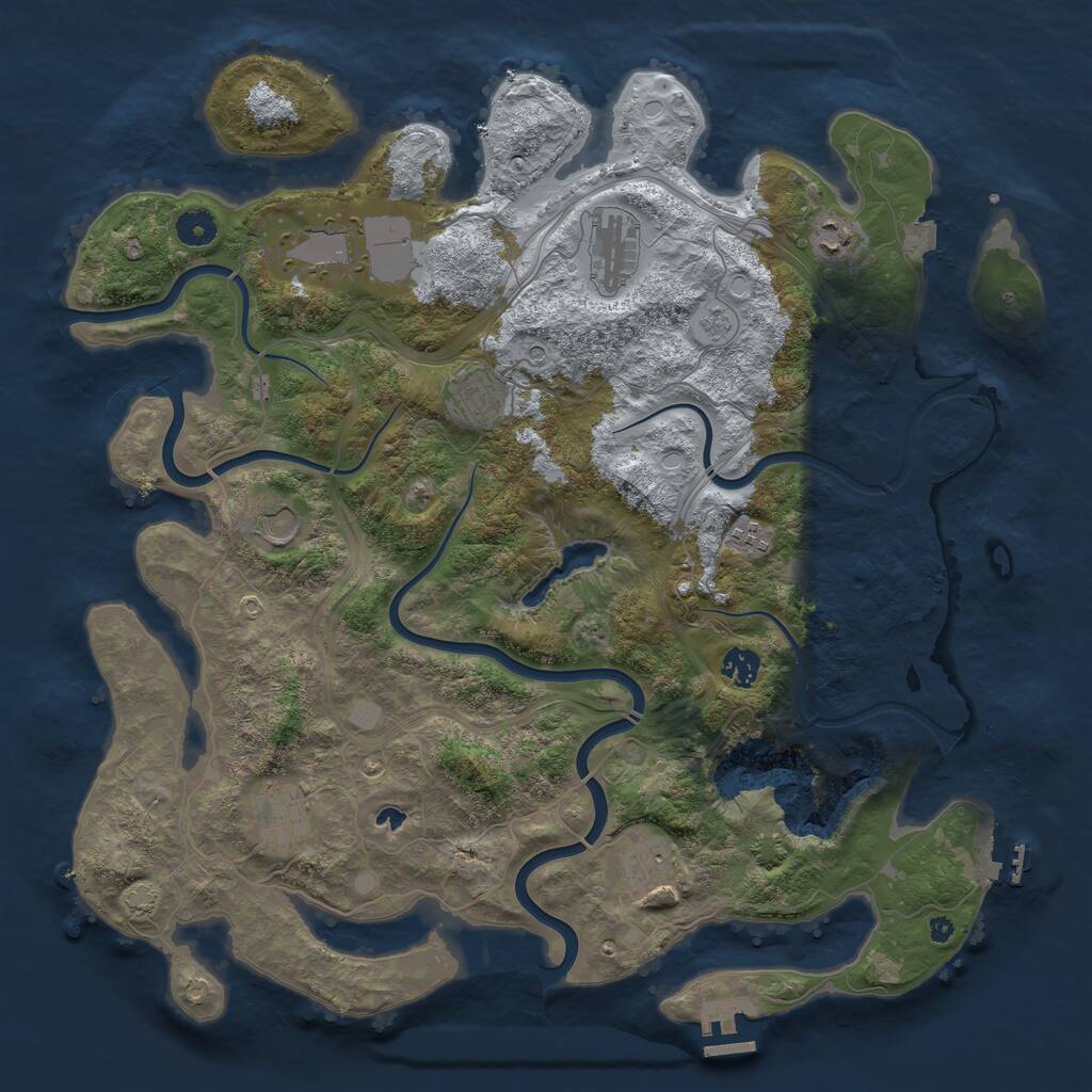 Rust Map: Procedural Map, Size: 4250, Seed: 1721533769, 15 Monuments