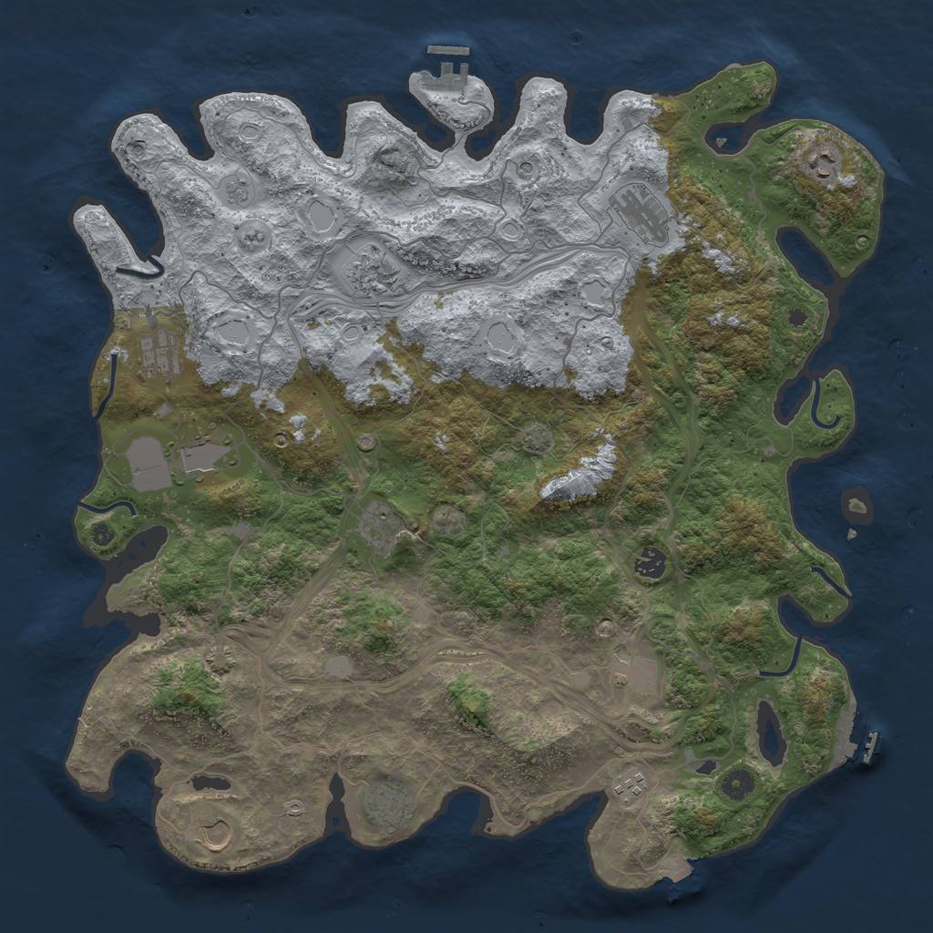 Rust Map: Procedural Map, Size: 4500, Seed: 192051321, 19 Monuments