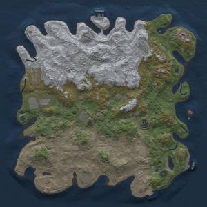 Thumbnail Rust Map: Procedural Map, Size: 4500, Seed: 192051321, 19 Monuments