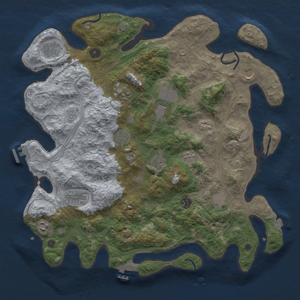 Rust Map: Procedural Map, Size: 4250, Seed: 1759912805, 19 Monuments