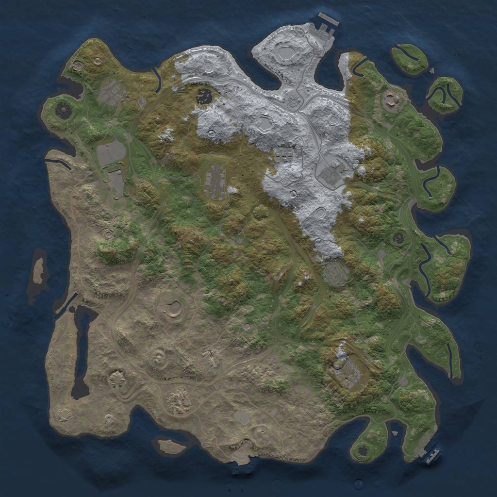 Rust Map: Procedural Map, Size: 4500, Seed: 1682432392, 19 Monuments