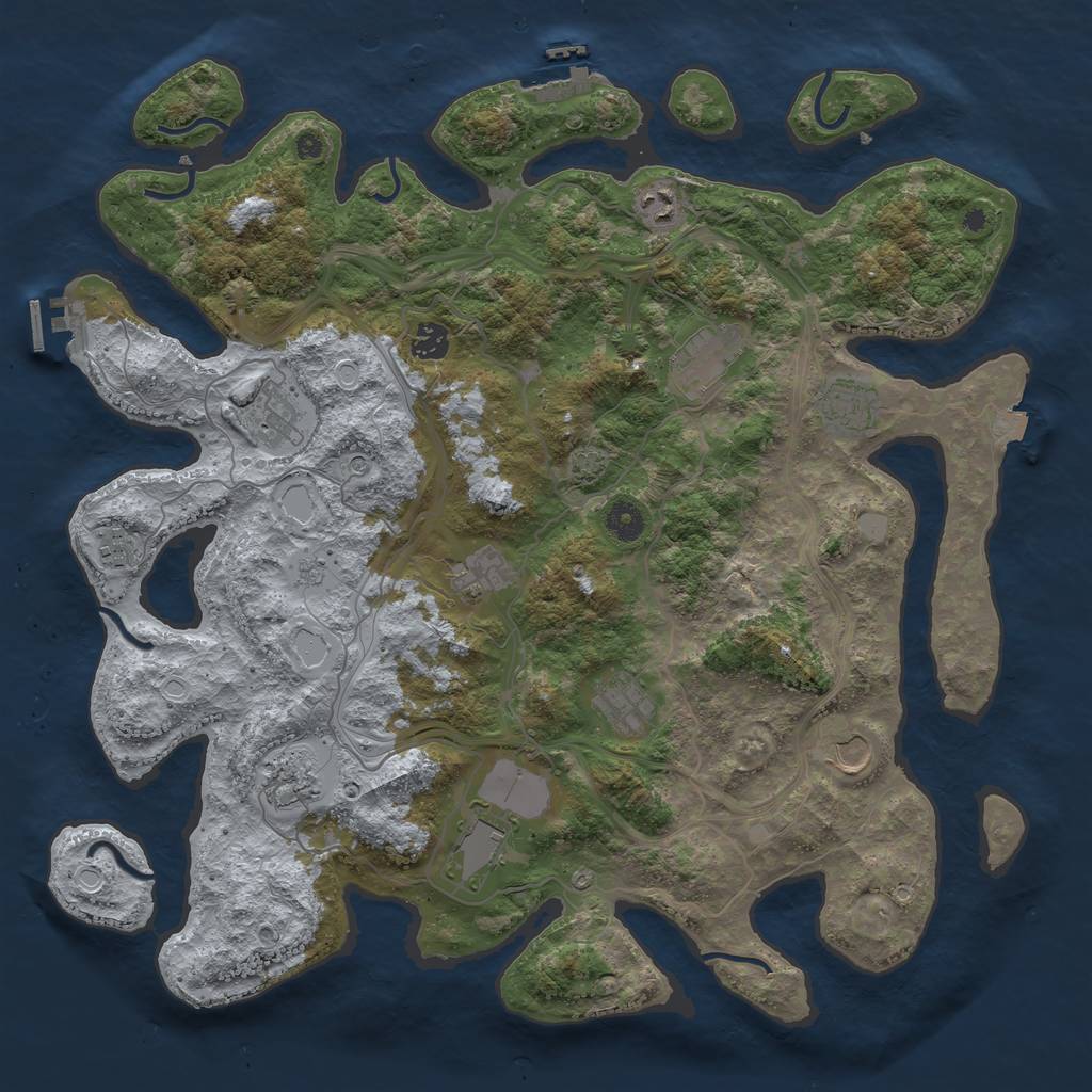 Rust Map: Procedural Map, Size: 4250, Seed: 2057241138, 19 Monuments