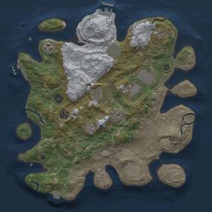 Thumbnail Rust Map: Procedural Map, Size: 3500, Seed: 278190053, 16 Monuments