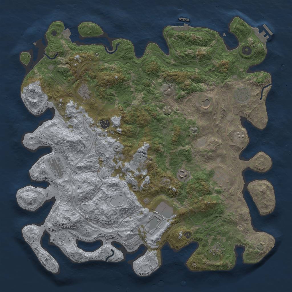 Rust Map: Procedural Map, Size: 4500, Seed: 506266449, 19 Monuments