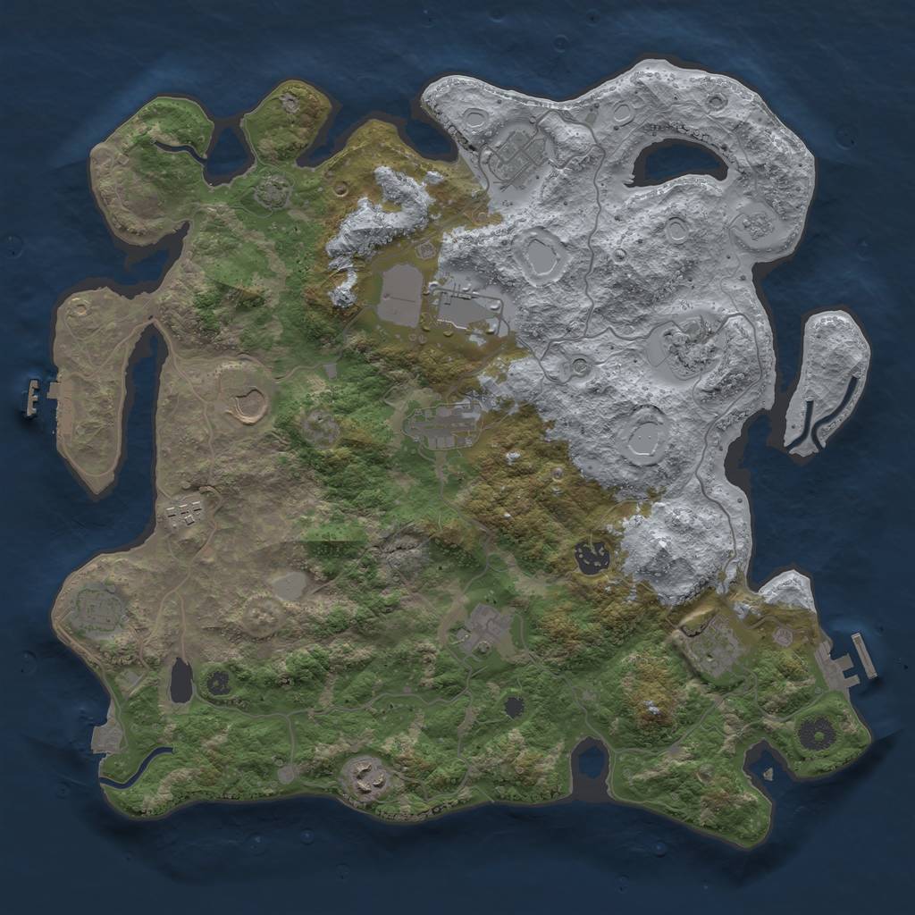 Rust Map: Procedural Map, Size: 3900, Seed: 18683594, 19 Monuments