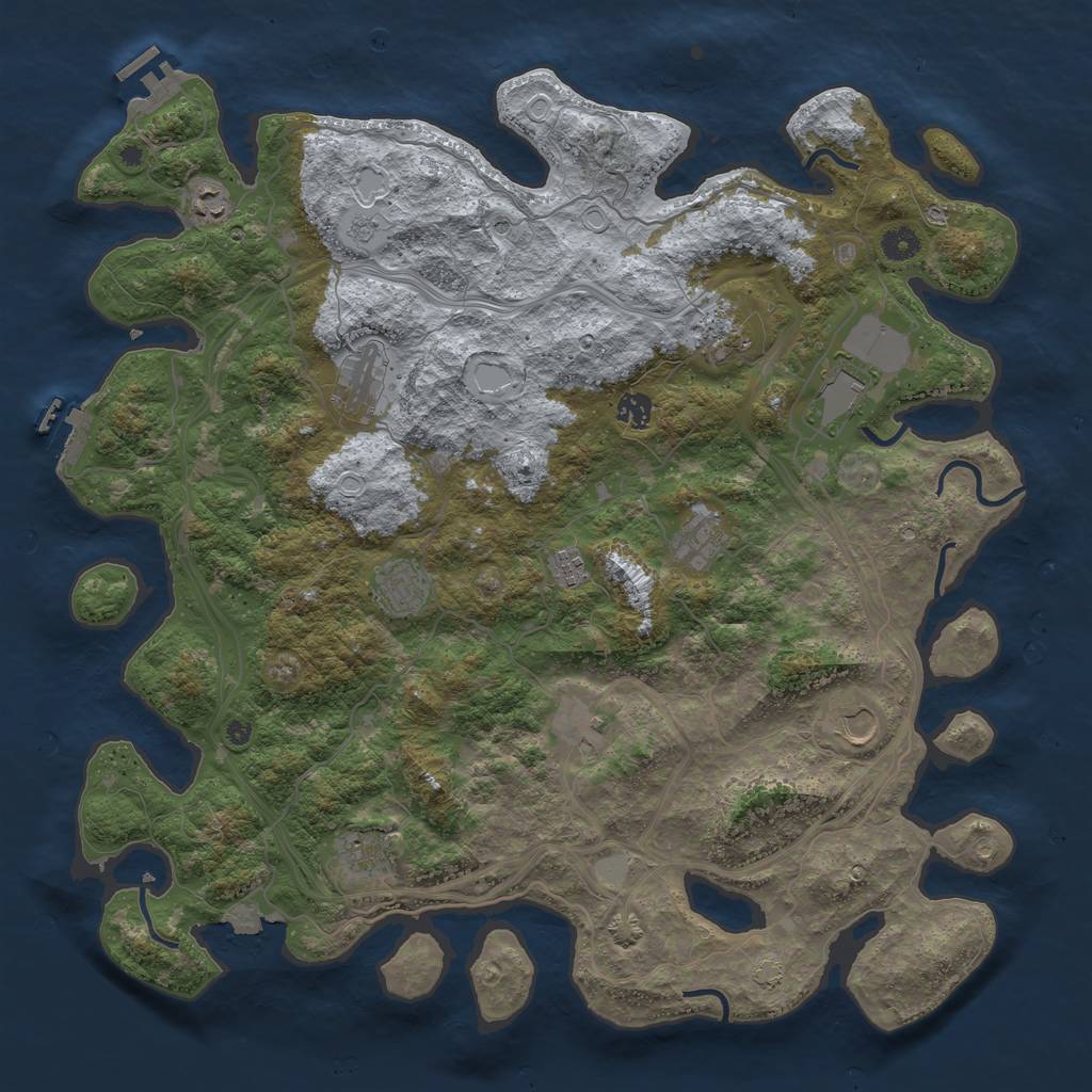 Rust Map: Procedural Map, Size: 4500, Seed: 967559526, 19 Monuments