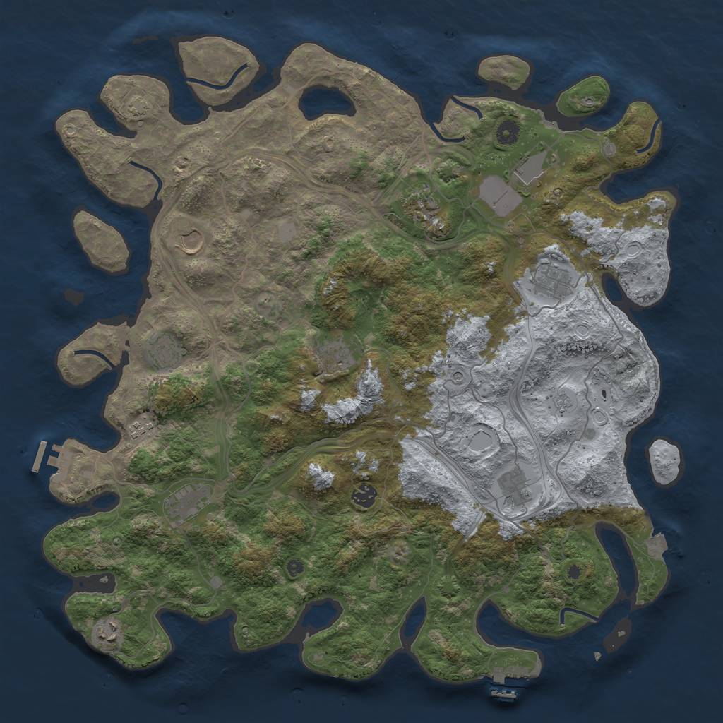 Rust Map: Procedural Map, Size: 4500, Seed: 1438246472, 19 Monuments