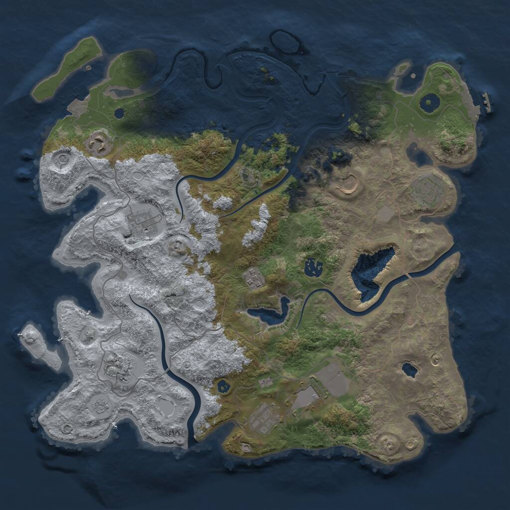 Rust Map: Procedural Map, Size: 4000, Seed: 20240704, 14 Monuments