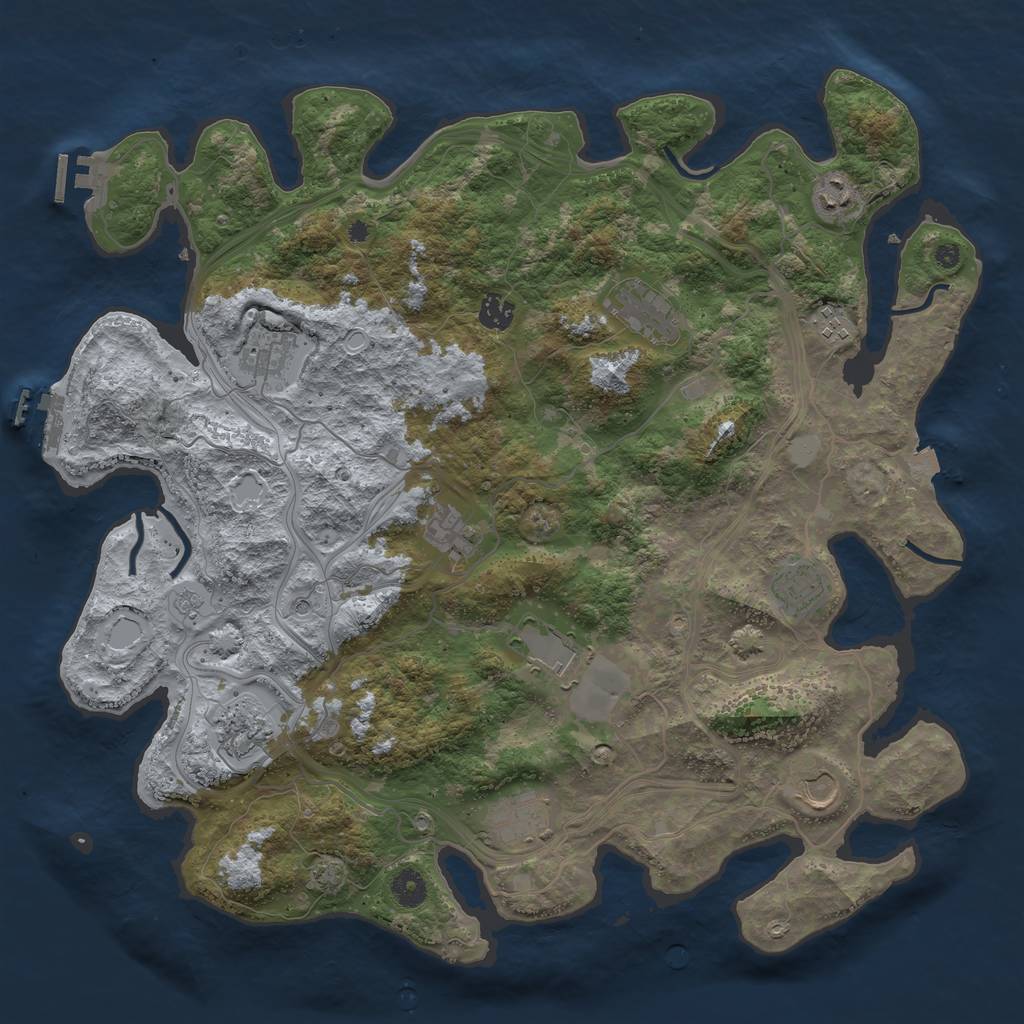 Rust Map: Procedural Map, Size: 4250, Seed: 292094752, 19 Monuments