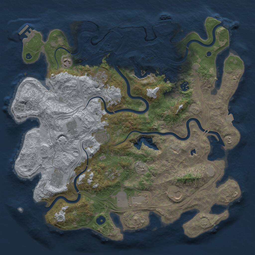 Rust Map: Procedural Map, Size: 4250, Seed: 292094752, 16 Monuments