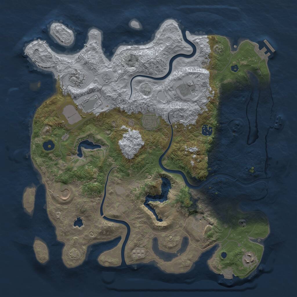 Rust Map: Procedural Map, Size: 4000, Seed: 1941844266, 15 Monuments