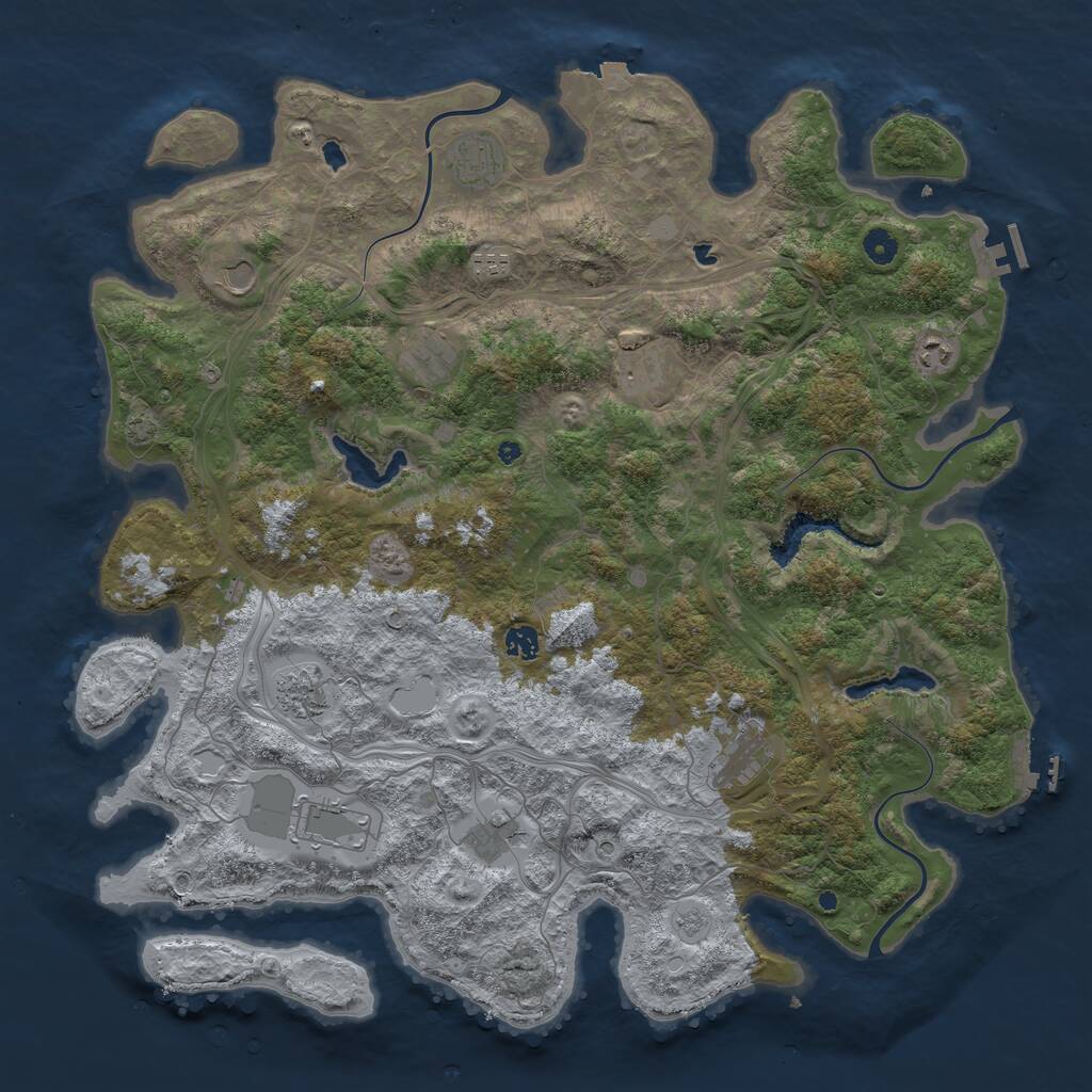 Rust Map: Procedural Map, Size: 4750, Seed: 2042047155, 17 Monuments