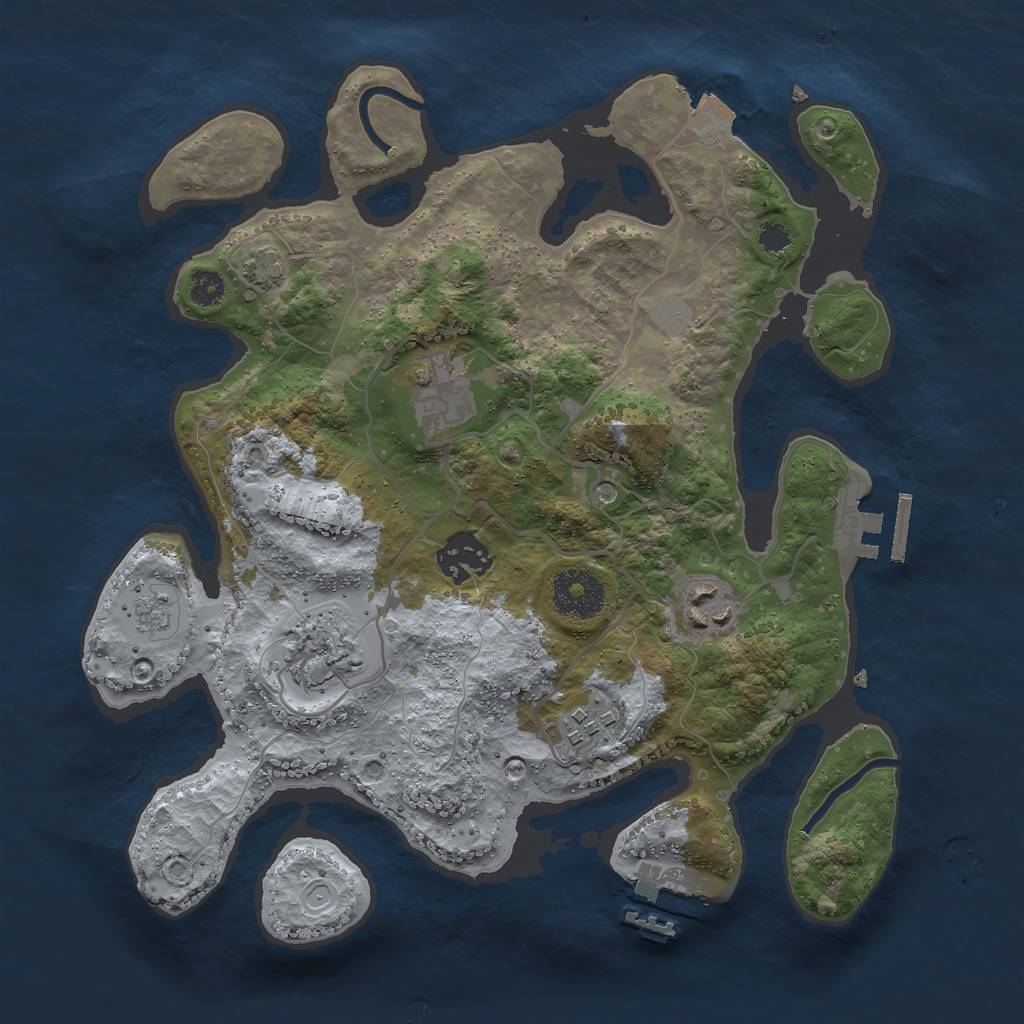 Rust Map: Procedural Map, Size: 3000, Seed: 1971283554, 13 Monuments