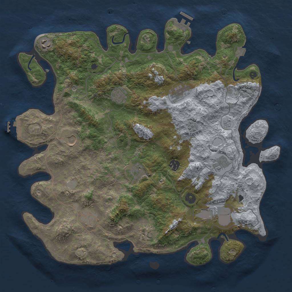 Rust Map: Procedural Map, Size: 4096, Seed: 26344, 19 Monuments