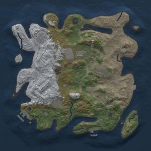 Thumbnail Rust Map: Procedural Map, Size: 3500, Seed: 1207750470, 13 Monuments