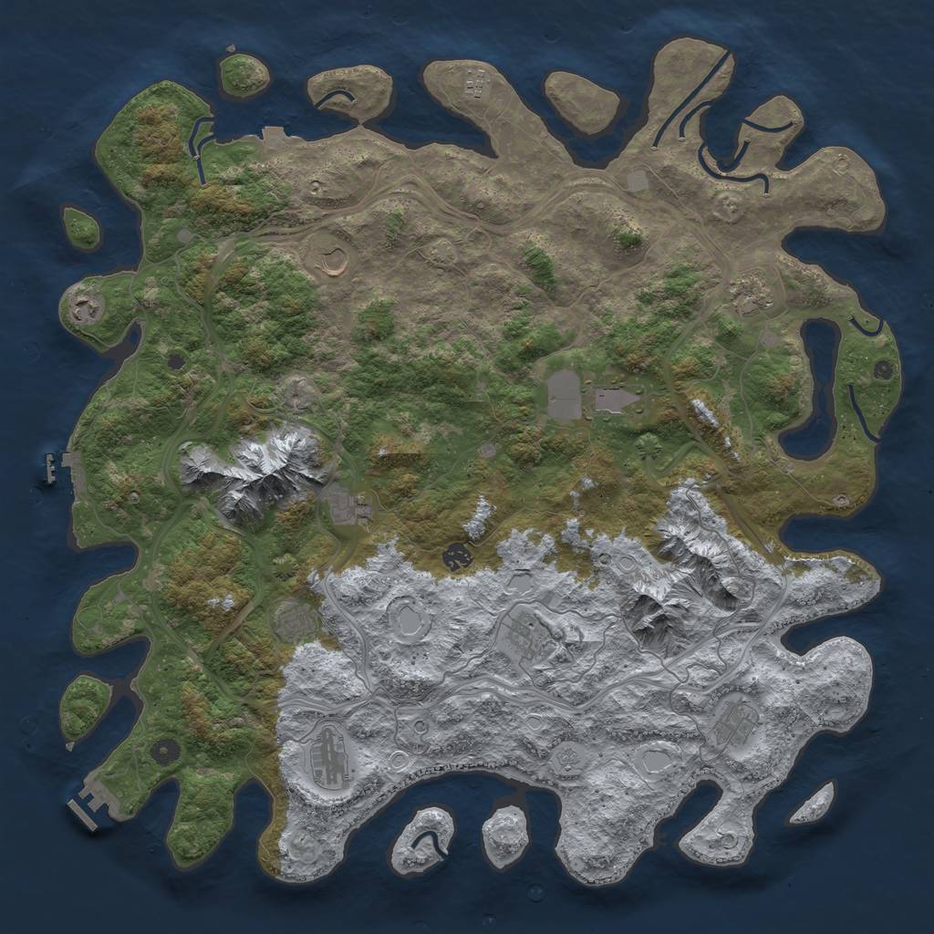 Rust Map: Procedural Map, Size: 5000, Seed: 1144485019, 19 Monuments