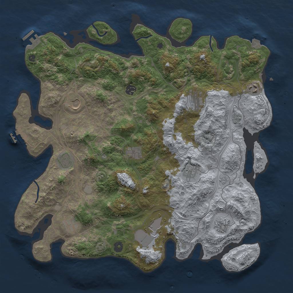 Rust Map: Procedural Map, Size: 4250, Seed: 455621617, 19 Monuments