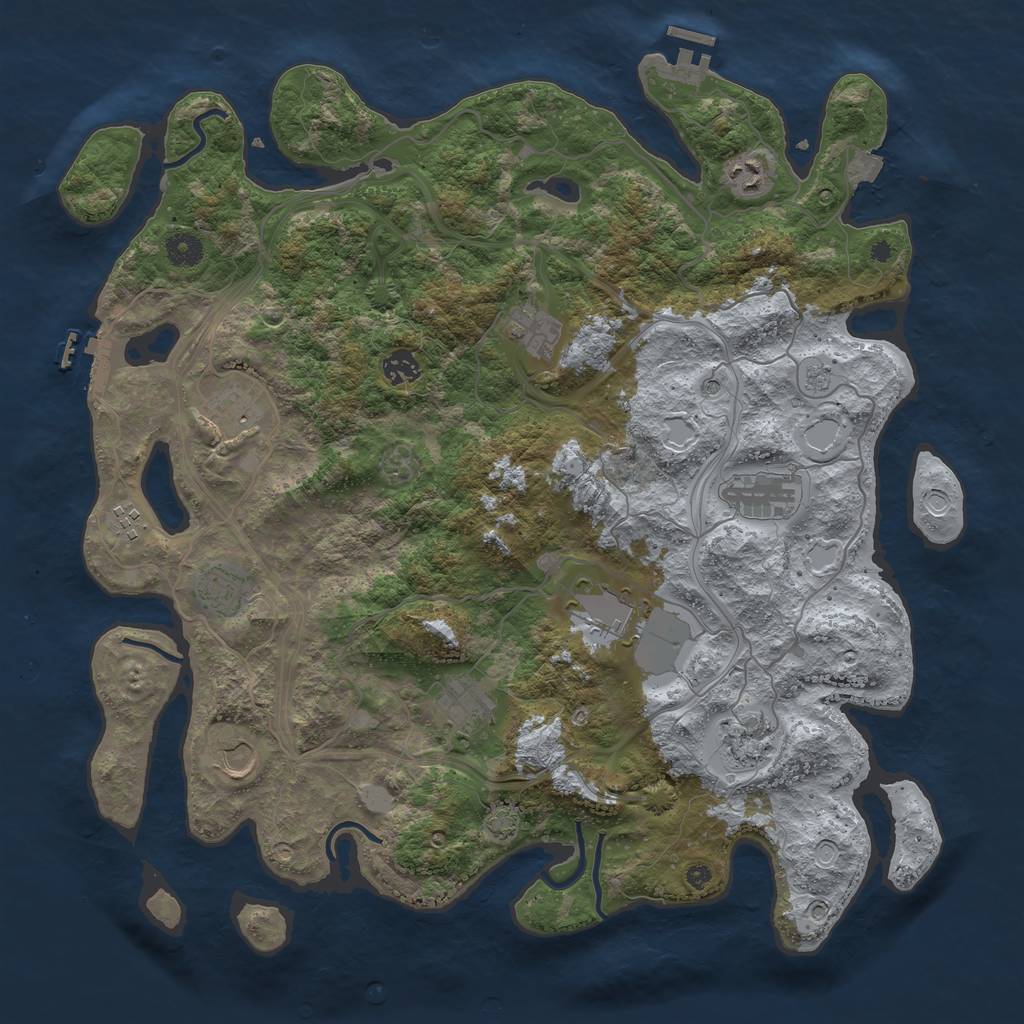 Rust Map: Procedural Map, Size: 4250, Seed: 1960214518, 19 Monuments