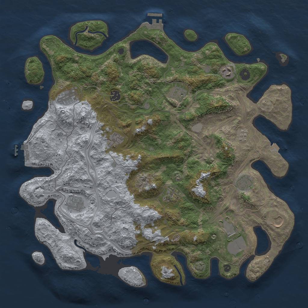 Rust Map: Procedural Map, Size: 4250, Seed: 2344222, 19 Monuments