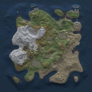 Thumbnail Rust Map: Procedural Map, Size: 3000, Seed: 1407227505, 12 Monuments