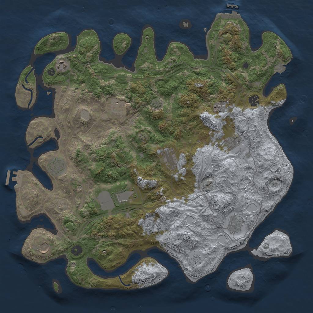 Rust Map: Procedural Map, Size: 4300, Seed: 213545, 19 Monuments