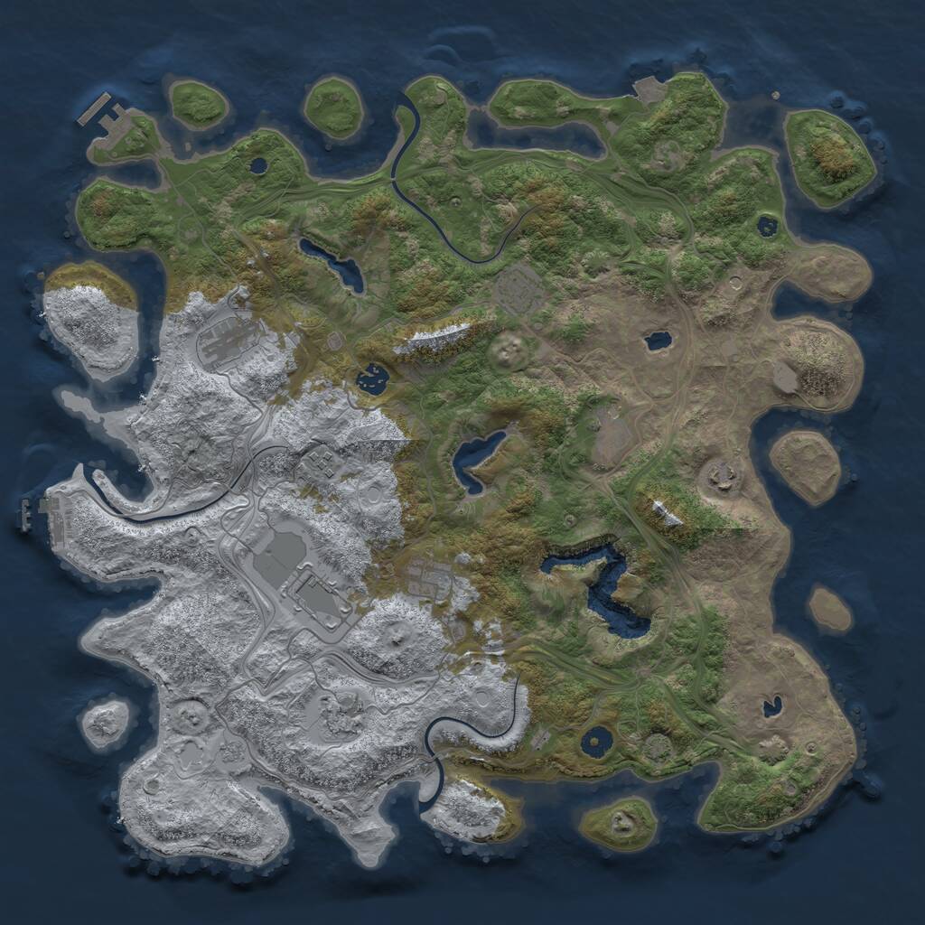 Rust Map: Procedural Map, Size: 4500, Seed: 60103304, 15 Monuments