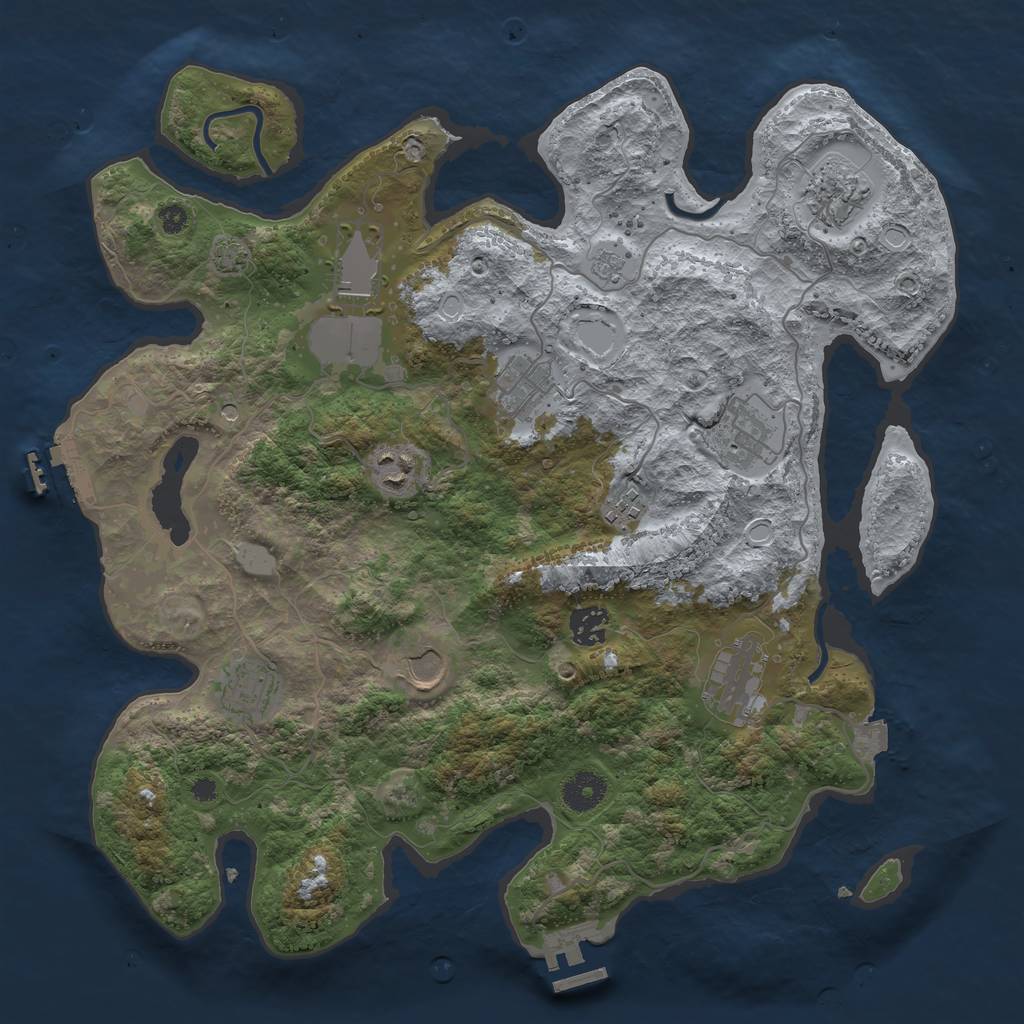 Rust Map: Procedural Map, Size: 3750, Seed: 450601, 18 Monuments