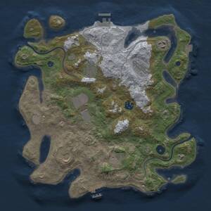 Thumbnail Rust Map: Procedural Map, Size: 3500, Seed: 1832705455, 13 Monuments