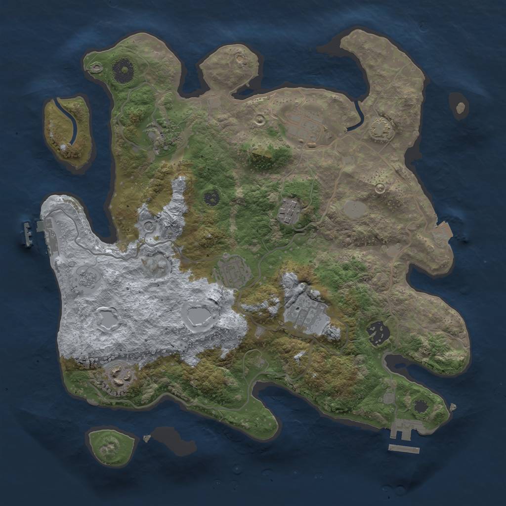 Rust Map: Procedural Map, Size: 3300, Seed: 1785811835, 15 Monuments