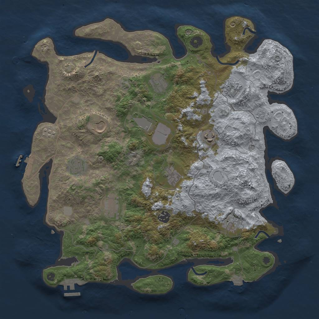 Rust Map: Procedural Map, Size: 4000, Seed: 93532918, 19 Monuments