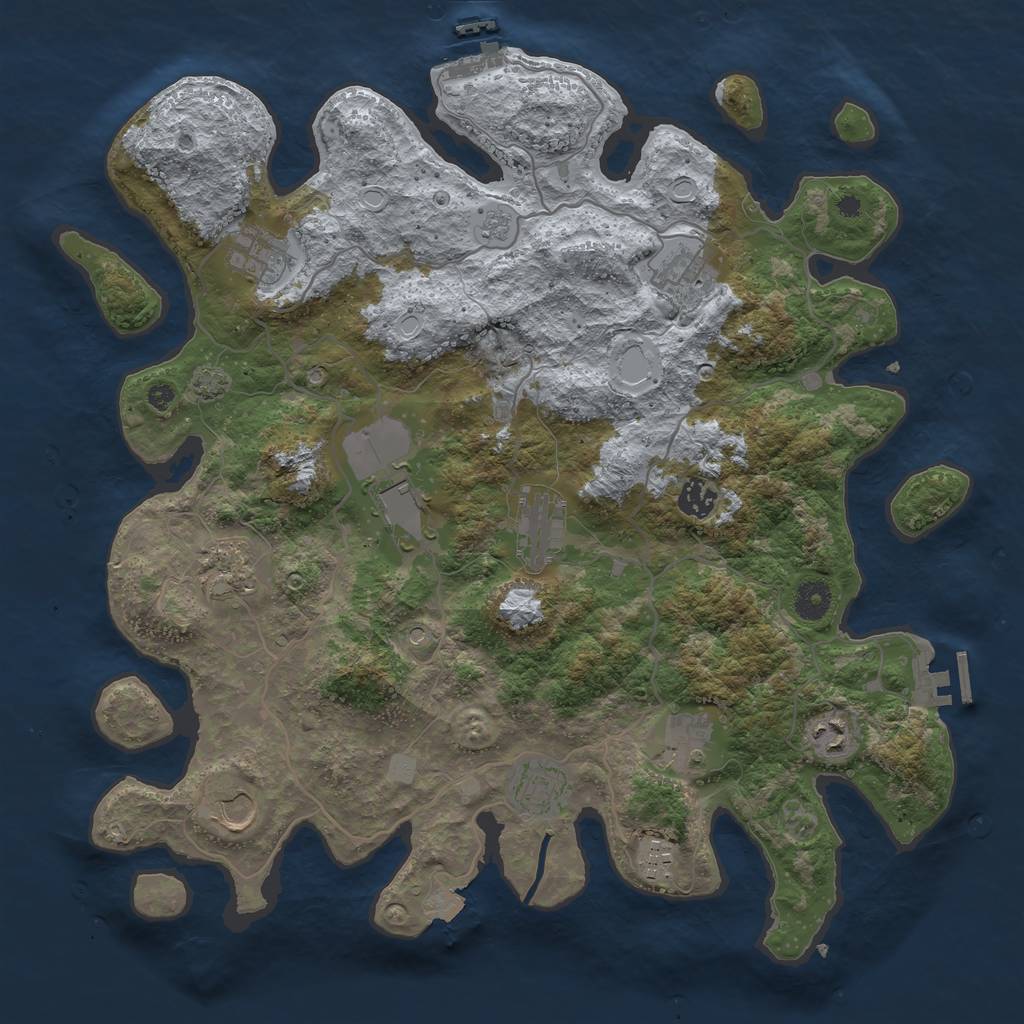 Rust Map: Procedural Map, Size: 4000, Seed: 862313338, 19 Monuments