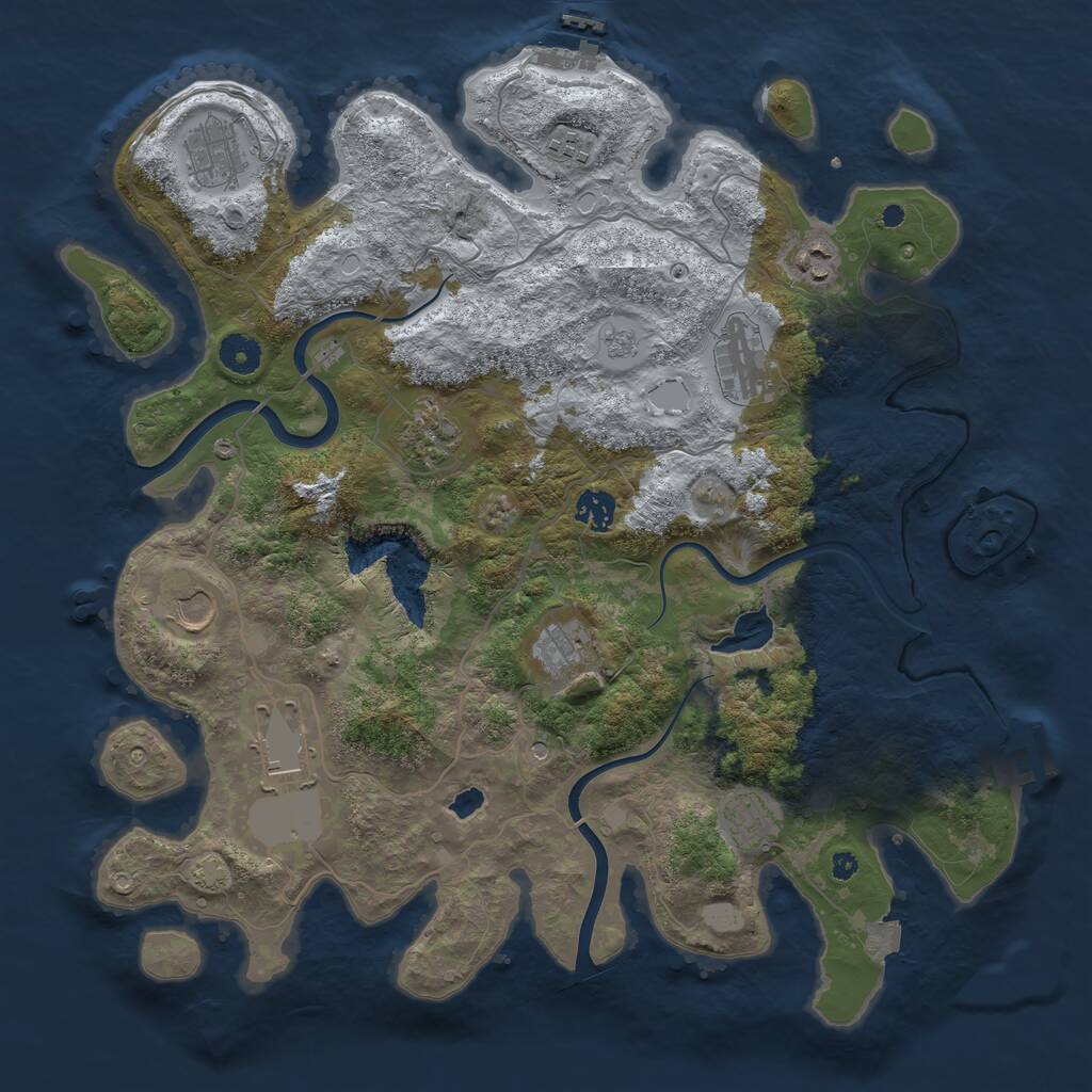 Rust Map: Procedural Map, Size: 4000, Seed: 862313338, 16 Monuments