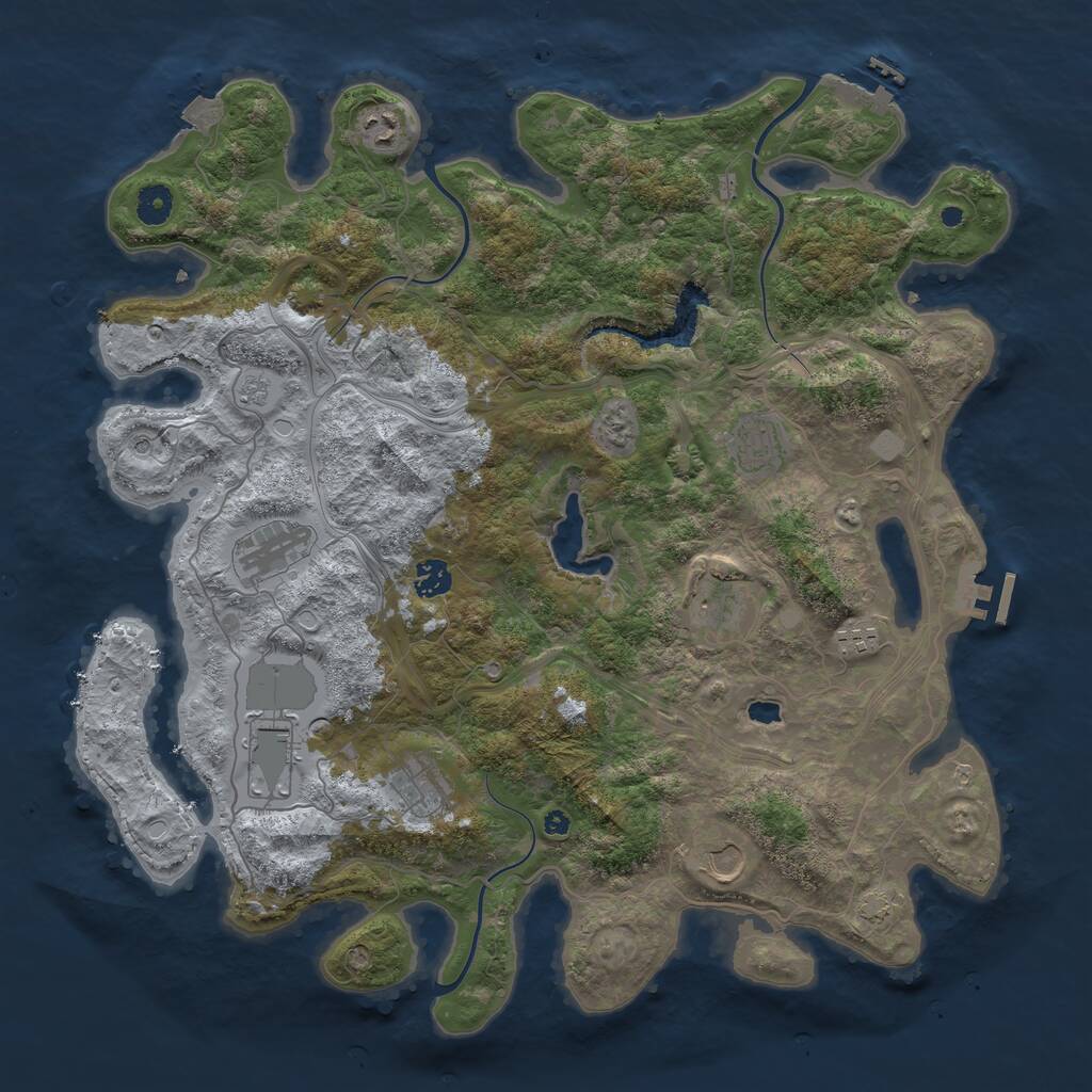 Rust Map: Procedural Map, Size: 4250, Seed: 2019082775, 15 Monuments