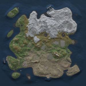 Thumbnail Rust Map: Procedural Map, Size: 3500, Seed: 307433672, 17 Monuments