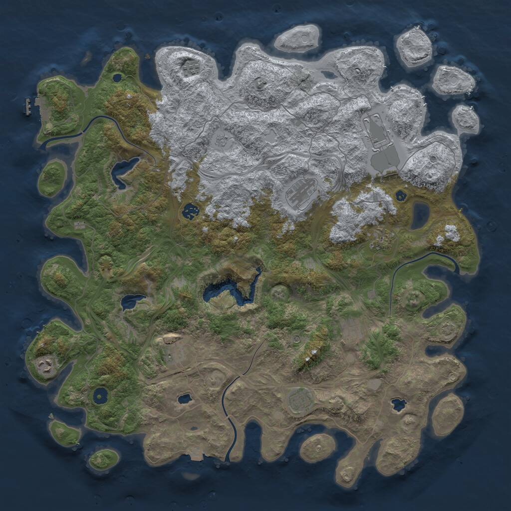Rust Map: Procedural Map, Size: 4800, Seed: 1522829014, 14 Monuments