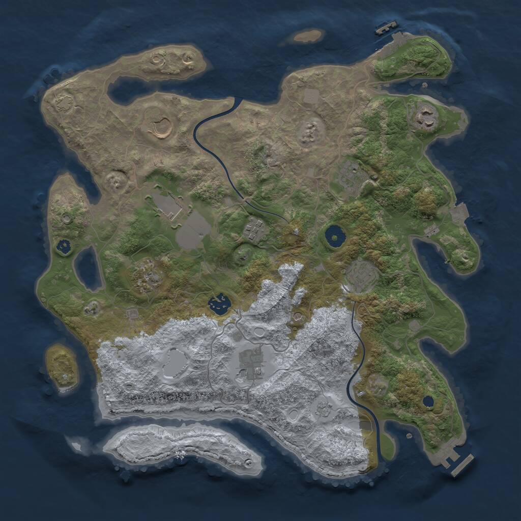Rust Map: Procedural Map, Size: 3750, Seed: 720241, 15 Monuments