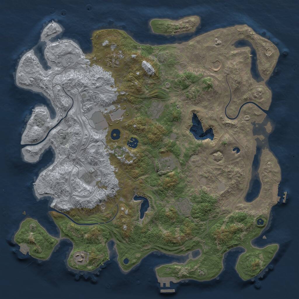 Rust Map: Procedural Map, Size: 4250, Seed: 203539950, 16 Monuments